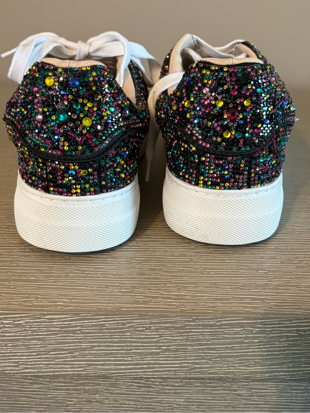 Blue by Betsey Johnson Sidny Multi Rhinestone Platform Sneakers Size 9 - Picture 9 of 11
